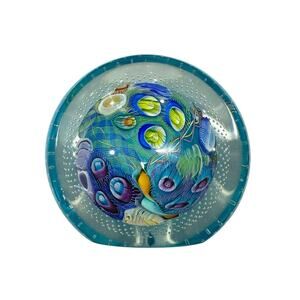 NEW Seascape Inspired Seascape Small Cut Disc Signed Art Glass by Scott Garrelts